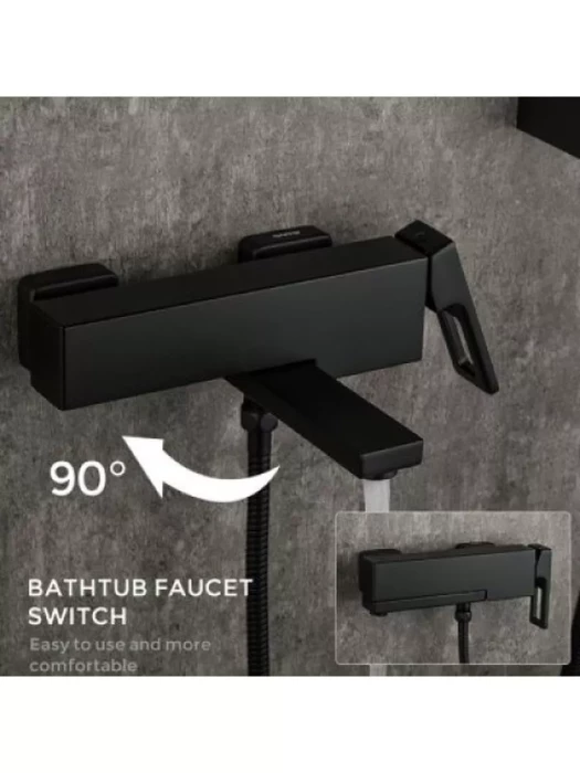 Смеситель для ванны Gappo Futura G3217-6, латунь, цвет черный