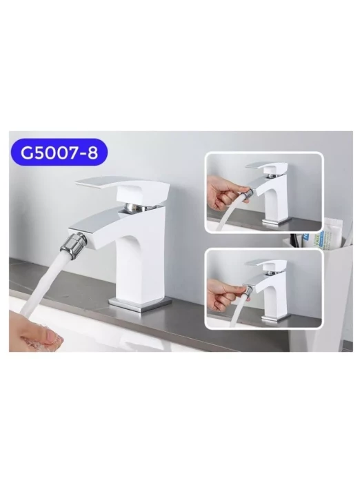Смеситель для биде Gappo G5007-8 латунь, однорычажный, белый