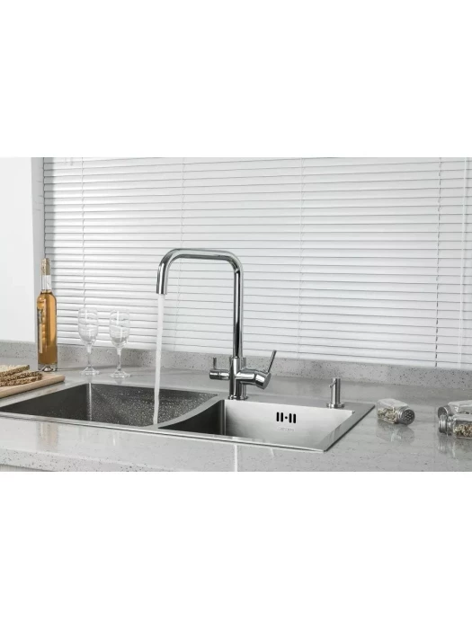 Смеситель Frud R43054, для кухни, со встроенным фильтром (краном) под питьевую воду, хром