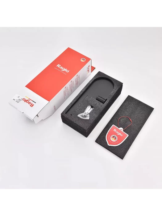 Держатель для туалетной бумаги Raglo R300.03.06 с полочкой, нержавеющая сталь, черный