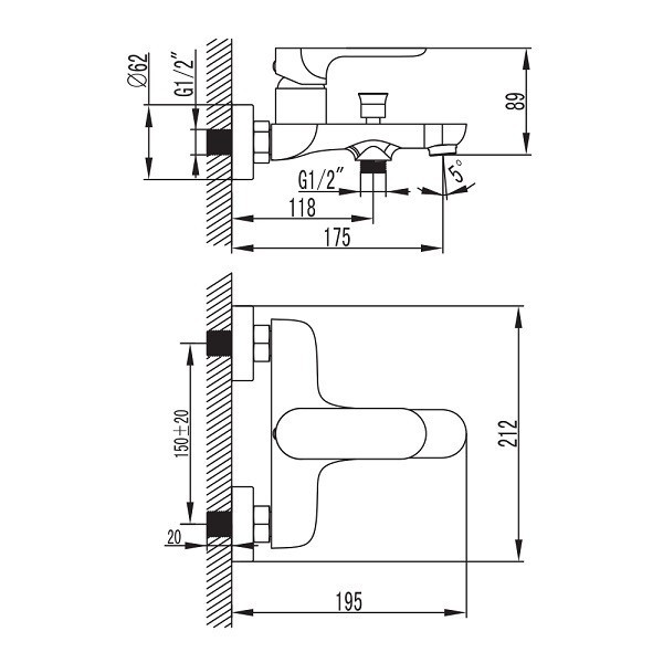 Смеситель для ванны IDDIS Eclipt (ECLSB00i02)