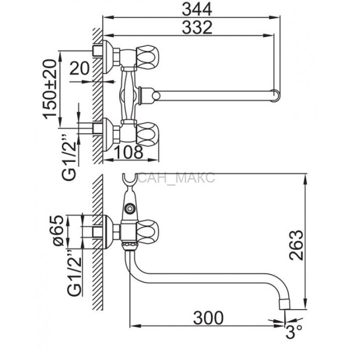 Смеситель для ванны с длинным изливом IDDIS Classic Plus (CLPSBL0i10)