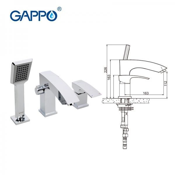 Смеситель на борт ванны Gappo G1107