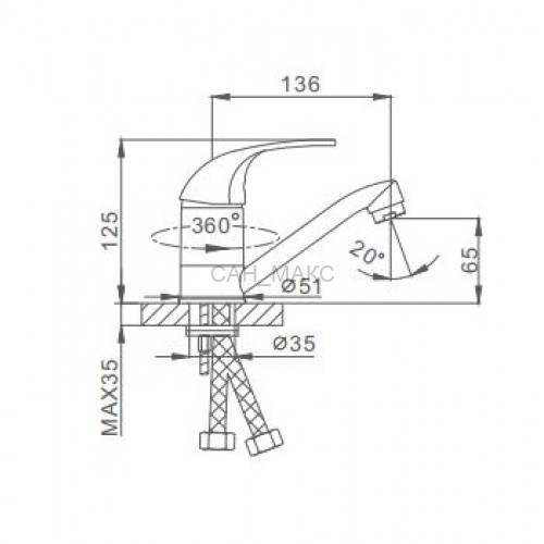 Смеситель для раковины Frap F4502-B