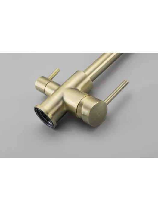 Смеситель Frud R43054-4, для кухни, со встроенным фильтром (краном) под питьевую воду, бронзовый