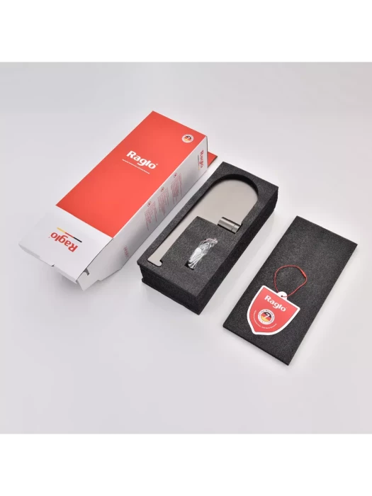 Держатель для туалетной бумаги Raglo R300.03.09 с полочкой, нержавеющая сталь, графит