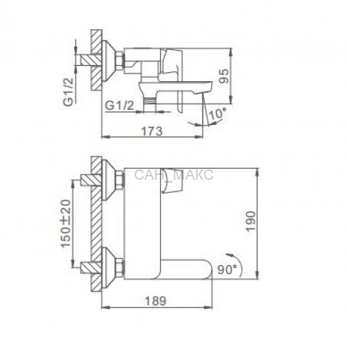 Смеситель для ванны Frap F3234