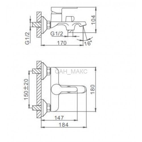 Смеситель для ванны Frap F3241