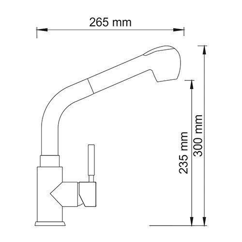 Смеситель для кухни с выдвижной лейкой Wasserkraft А8237