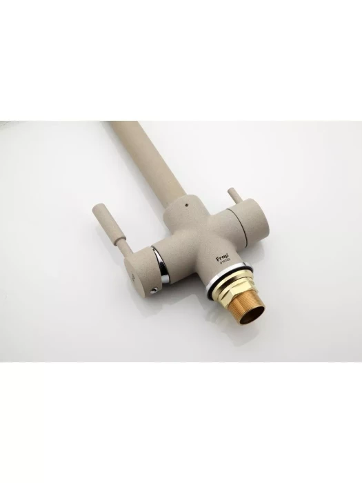 Смеситель Frap F4352-20, для кухни, со встроенным фильтром (краном) под питьевую воду, бежевый