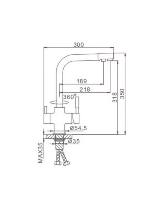 Смеситель Frap F4352-20, для кухни, со встроенным фильтром (краном) под питьевую воду, бежевый