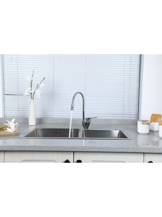 Смеситель Frud R43101, для кухни, с гибким изливом, аэратор, хром