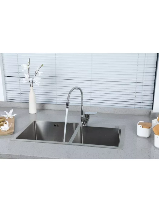 Смеситель Frud R43101, для кухни, с гибким изливом, аэратор, хром