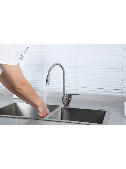 Смеситель Frud R43101, для кухни, с гибким изливом, аэратор, хром