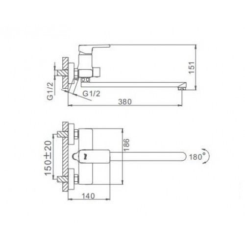 Смеситель для ванны Frap F2260