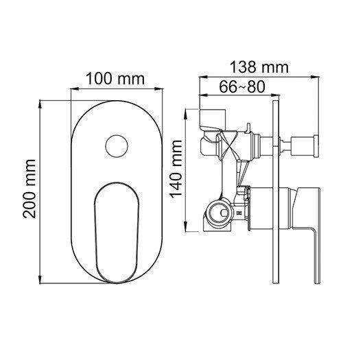 Смеситель встраиваемый Wasserkraft 5361