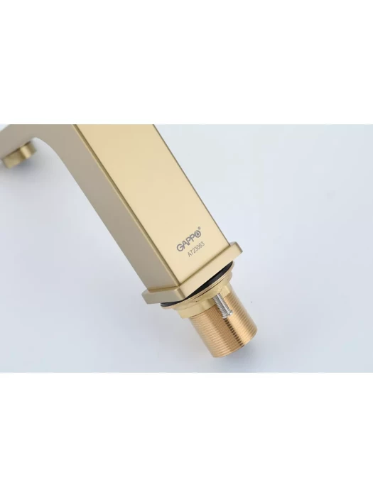 Смеситель для раковины Gappo G1017-3 сатиновое золото низкий