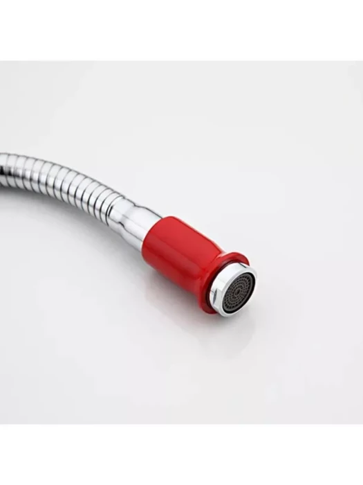 Смеситель Frud R43127-10, для кухни с гибким изливом, вентильный, красный