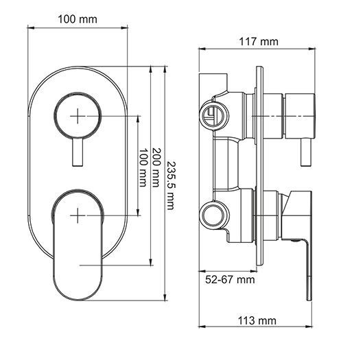 Смеситель встраиваемый Wasserkraft 5871