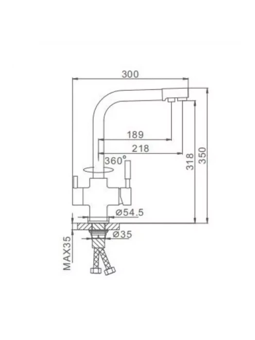 Смеситель Frap F4352-24, для кухни, со встроенным фильтром (краном) под питьевую воду, молочный