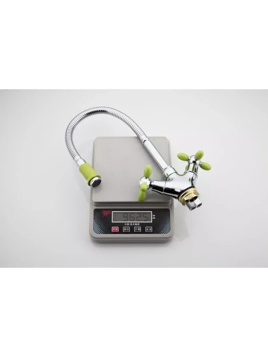 Смеситель Frud R43127-6, для кухни с гибким изливом, вентильный, зеленый