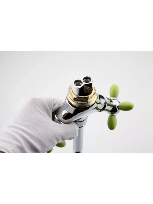 Смеситель Frud R43127-6, для кухни с гибким изливом, вентильный, зеленый