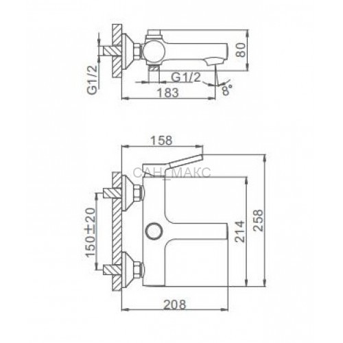 Смеситель для ванны Frap F3244