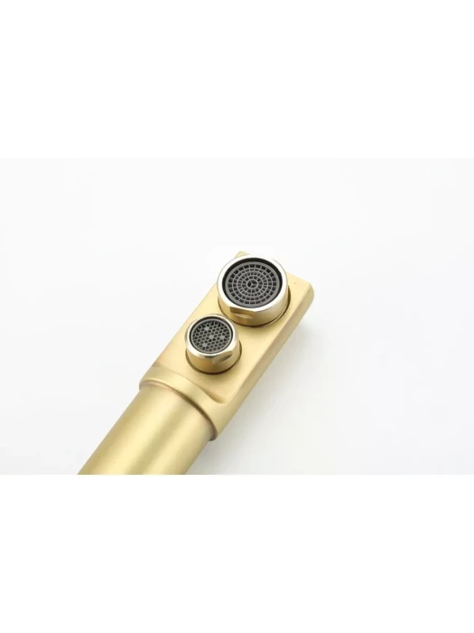 Смеситель Frap F4352-3, латунь, поворотный излив 360°, с подключением фильтра, цвет золотой сатин