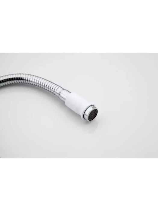 Смеситель Frud R43127-7, для кухни с гибким изливом, вентильный, белый