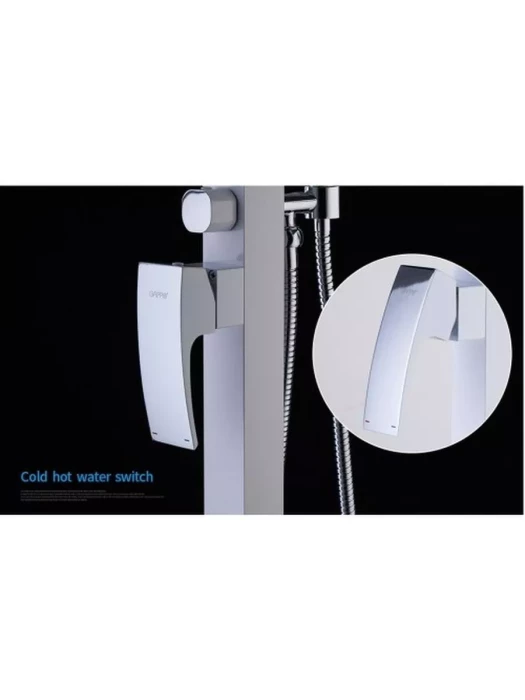 Смеситель для ванны Gappo G3007-8 напольный, с душем, латунь, хром