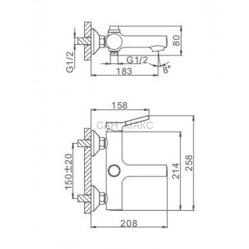 Смеситель для ванны Frap F3244-8