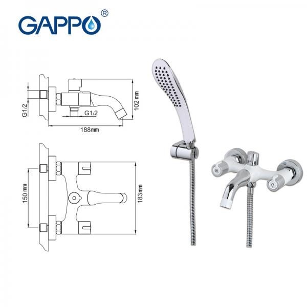Смеситель для ванны Gappo G3249