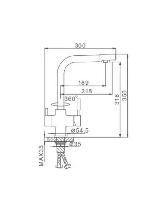 Смеситель Frap F4352-4, для кухни, со встроенным фильтром (краном) под питьевую воду, бронзовый