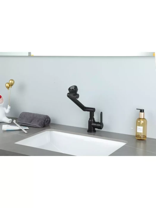 Смеситель для раковины Frud R10052-6 однорычажный, с поворотным изливом, черный