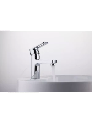 Смеситель Frud R10072 для раковины, гибкий подвод, серебристый, 1/2", аэратор