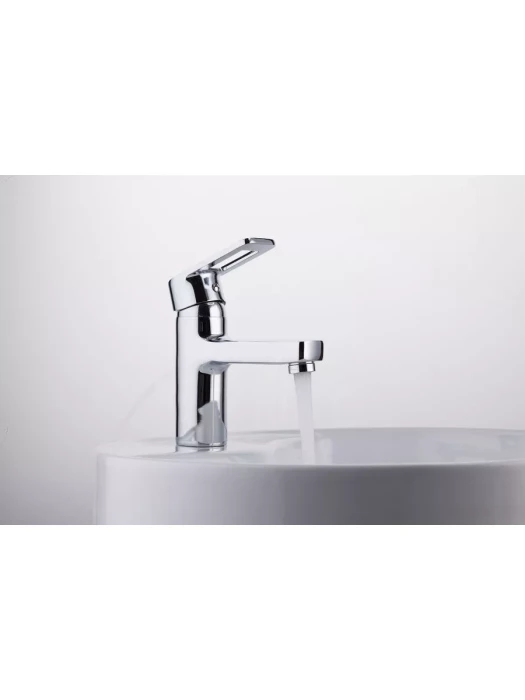 Смеситель Frud R10072 для раковины, гибкий подвод, серебристый, 1/2", аэратор