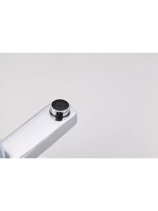 Смеситель Frud R10072 для раковины, гибкий подвод, серебристый, 1/2", аэратор