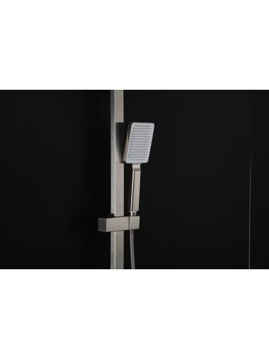 Душевая система с тропическим душем Frap H802 F24802-1, нержавеющая сталь цвет сатин
