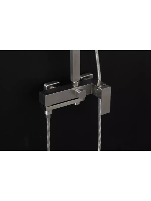 Душевая система с тропическим душем Frap H802 F24802-1, нержавеющая сталь цвет сатин