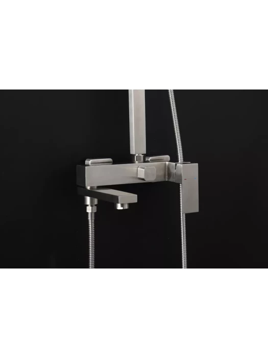 Душевая система с тропическим душем Frap H802 F24802-1, нержавеющая сталь цвет сатин