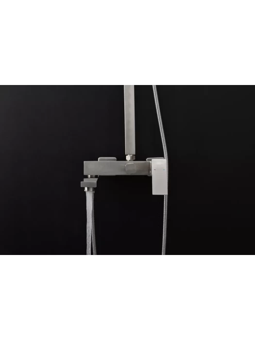 Душевая система с тропическим душем Frap H802 F24802-1, нержавеющая сталь цвет сатин