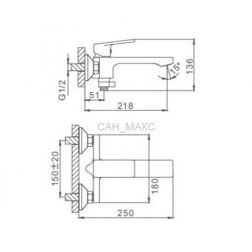 Смеситель для ванны Frap F3246