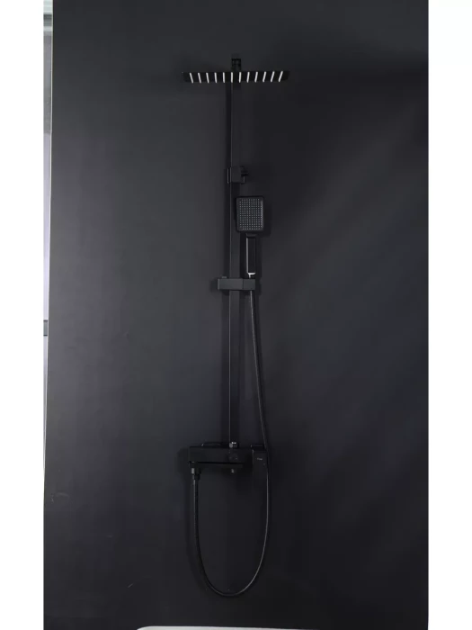 Душевая стойка со смесителем Frap F24802-16 с тропическим душем, черный