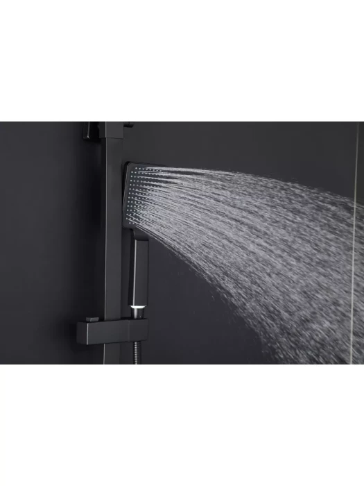 Душевая стойка со смесителем Frap F24802-16 с тропическим душем, черный
