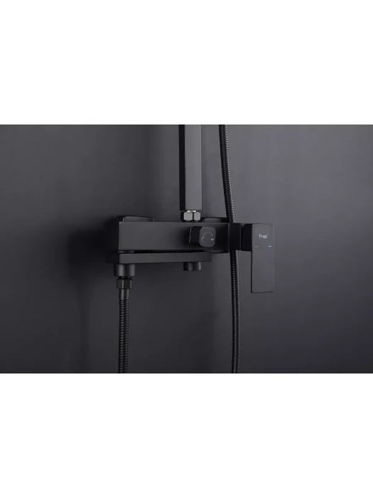 Душевая стойка со смесителем Frap F24802-16 с тропическим душем, черный