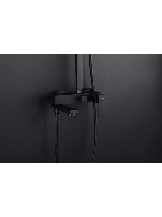 Душевая стойка со смесителем Frap F24802-16 с тропическим душем, черный