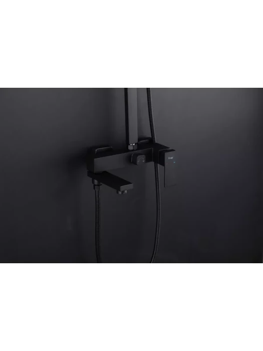 Душевая стойка со смесителем Frap F24802-16 с тропическим душем, черный