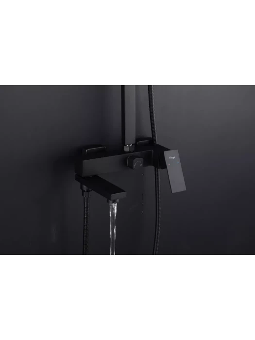 Душевая стойка со смесителем Frap F24802-16 с тропическим душем, черный