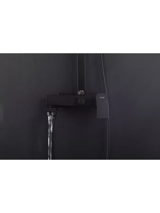 Душевая стойка со смесителем Frap F24802-16 с тропическим душем, черный