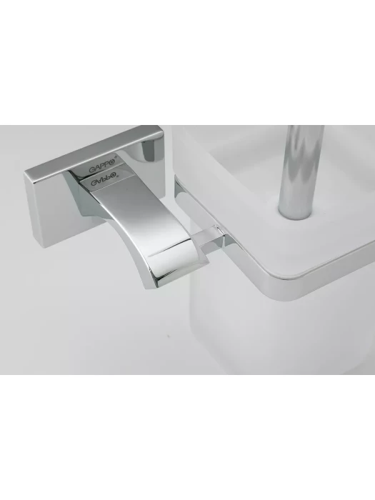 Ершик для унитаза Gappo G0710, настенный, с креплением, стекло, серебристый